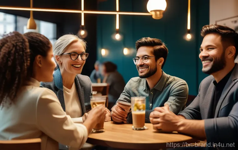 브랜드 커뮤니케이션과 창의적 문제 해결 방법 - **Prompt for Storytelling & Emotional Connection:**
"A diverse group of adults, representing a b...