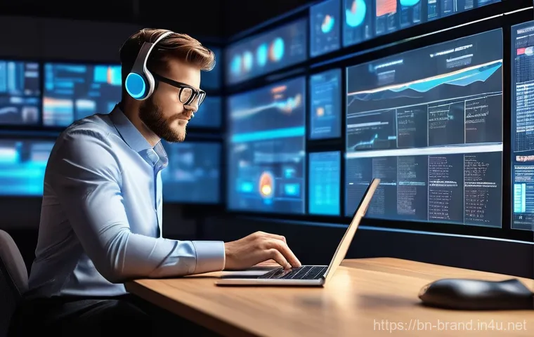 브랜드 커뮤니케이션 경력직 이직 성공기 - Digital Transformation and Continuous Learning**
**Prompt:** A dynamic, brightly lit scene featurin...